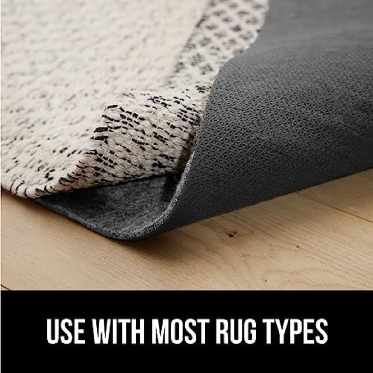 Felt And Natural Rubber Stay In Place Slip Resistant Rug Pad, 1/8In Thick, 2X3 FT Protective Padding Under Area Rugs, Cushioned Gripper Pads, Carpet Runners, Hardwood Floors Protection